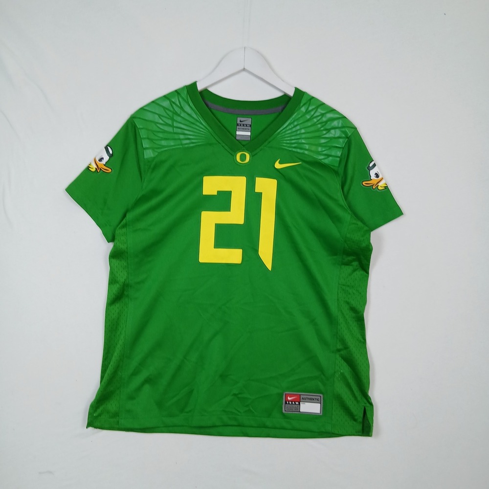 Oregon Ducks 21 Football Jersey Mens Large Green Yellow Authentic NCAA